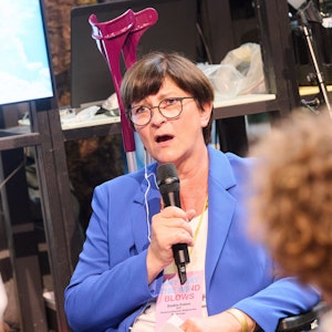 Saskia Esken, SPD-Parteivorsitzende, spricht auf einer Veranstaltung in Berlin.