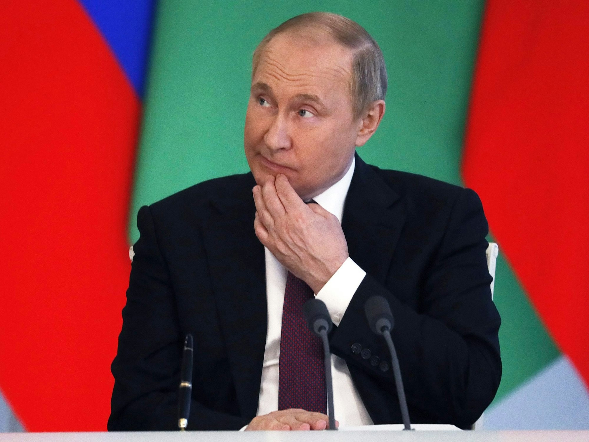 Wladimir Putin bei einer Pressekonferenz am 10. Juni 2022 in Moskau.