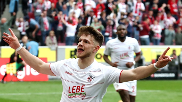 Jan Thielmann erzielte in der vergangenen Bundesliga-Saison drei Treffer, unter anderem zum 3:1-Sieg gegen Arminia Bielefeld am 23. April 2022.