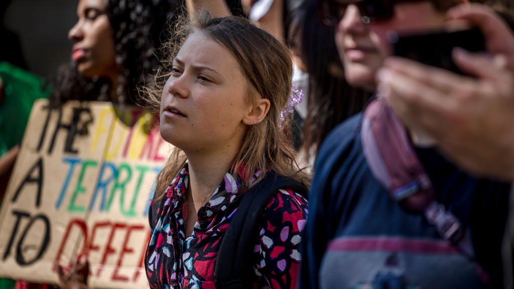 Normalerweise kämpft Greta Thunberg in Demos für das Klima, wie hier am 3. Juni bei Fridays for Future in Stockholm. Nun hat sie ein ungewöhnliches Protest-Foto gepostet.