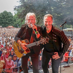 Henning Krautmacher und sein Nachfolger Patrick Lück beim Schlebuscher Volksfest. Zusammen traten sich auch am Sonntag (25. September 2022) beim ZDF-„Fernsehgarten“ auf.