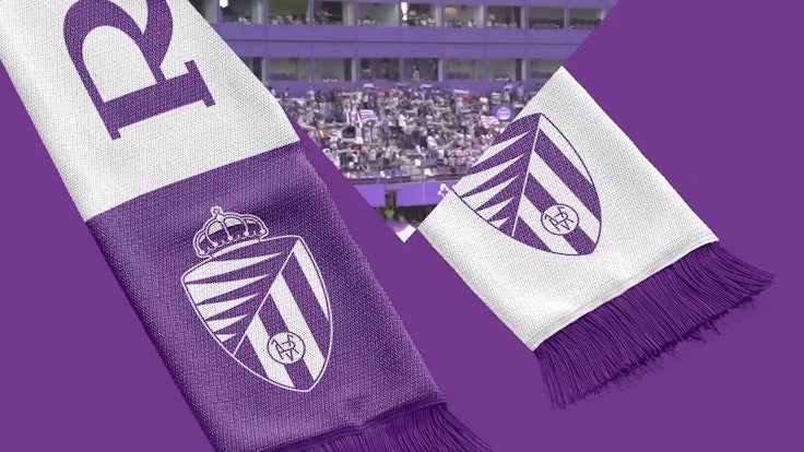 Ein animierter Fan-Schal präsentiert in einem Video das neue Wappen des spanischen Fußball-Vereins Real Valladolid.
