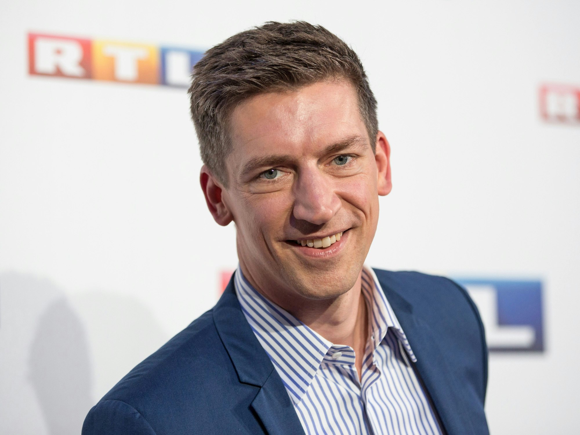 Der Moderator Steffen Hallaschka posiert am 30. August 2016 in Hamburg bei der RTL-Programm-Präsentation 2016/17.