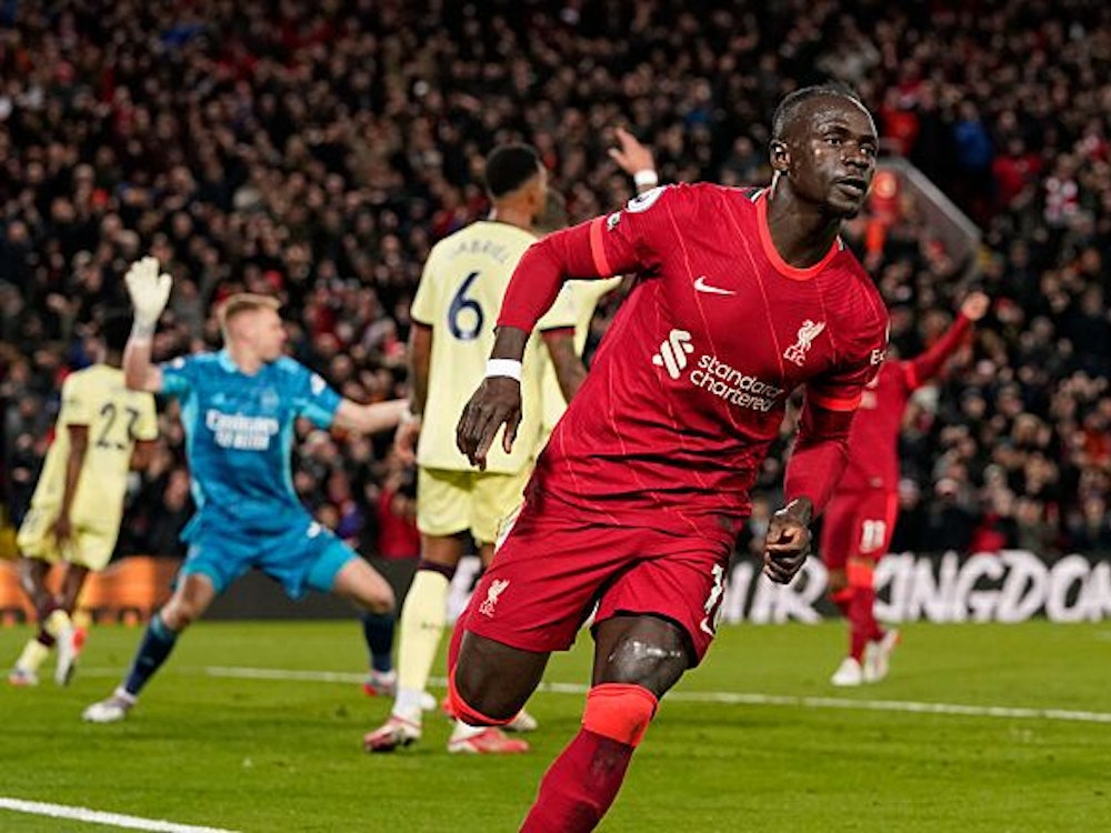Sadio Mané bejubelt entspannt seinen Treffer gegen den FC Arsenal