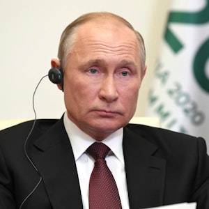 Auf dem Foto vom 21. November 2020 ist der Kreml-Chef beim virtuellen G20-Gipfel zu sehen.