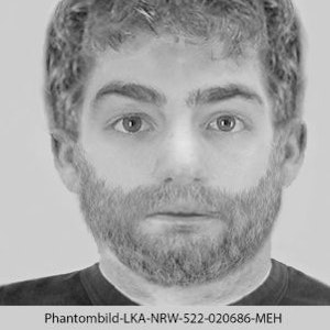 Phantombild eines gesuchten Mannes, der versucht haben soll, eine Frau in Köln zu vergewaltigen.