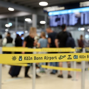 Ein Checkin am Flughafen Köln/Bonn am 26. Juni 2022.