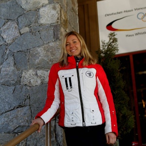 Moderatorin Andrea Otto (Deutschland/ARD)bei den Winterspielen in Vancouver.