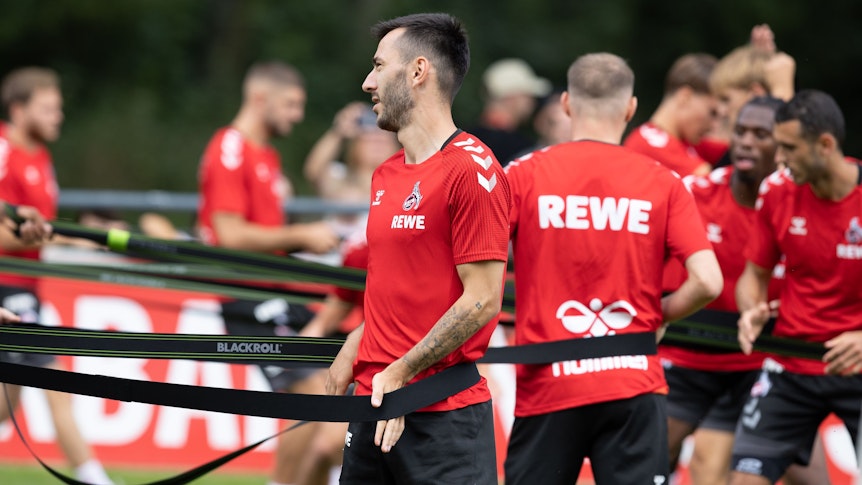 Sargis Adamyan, hier am Training am 14. Juli 2022, soll im Milan-Testspiel erstmals für den 1. FC Köln auflaufen.