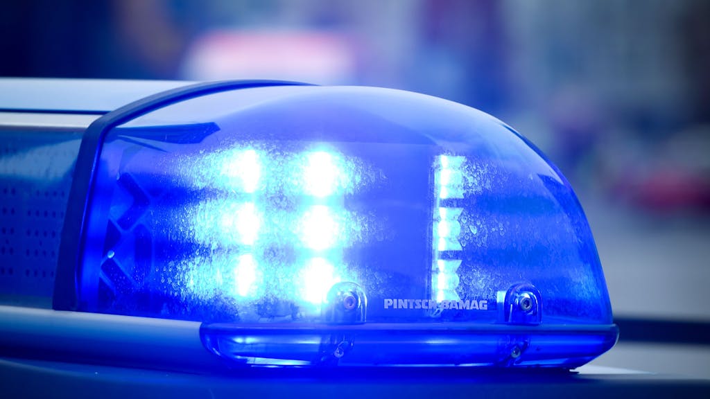 Das Blaulicht an einem Polizeiauto am 11.09.2014 in Frankfurt (Oder) (Brandenburg).&nbsp;