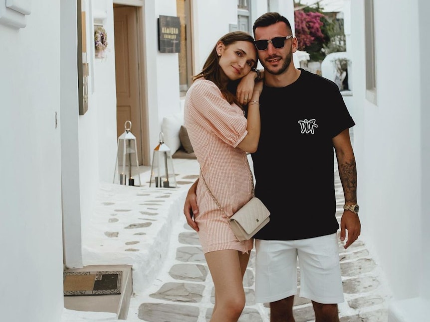 FC-Stürmer Sargis Adamyan mit seiner Frau Anna, die als Model und Influencerin arbeitet.