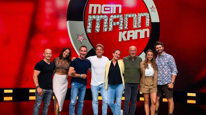 Die Teilnehmer und Teilnehmerinnen der Sat.1-Show „Mein Mann kann“.