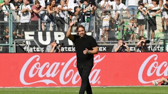 Trainer Daniel Farke stand am Samstag (6. August 2022) erstmals in einem Bundesliga-Spiel für Borussia Mönchengladbach an der Seitenlinie.