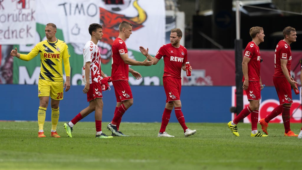 Die Profis des 1. FC Köln nach dem 2:2 bei RB Leipzig am 13. August 2022