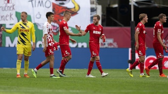 Die Profis des 1. FC Köln nach dem 2:2 bei RB Leipzig am 13. August 2022