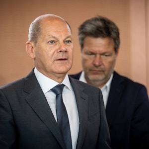 Bundeskanzler Olaf Scholz und Vizekanzler Robert Habeck.