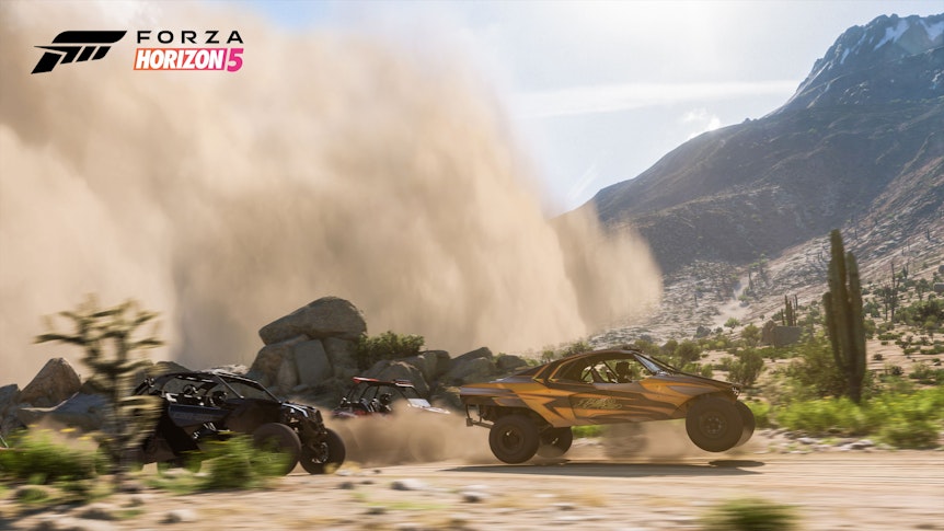 In „Forza Horizon 5“ warten rasante Rennen gegen andere Spieler.