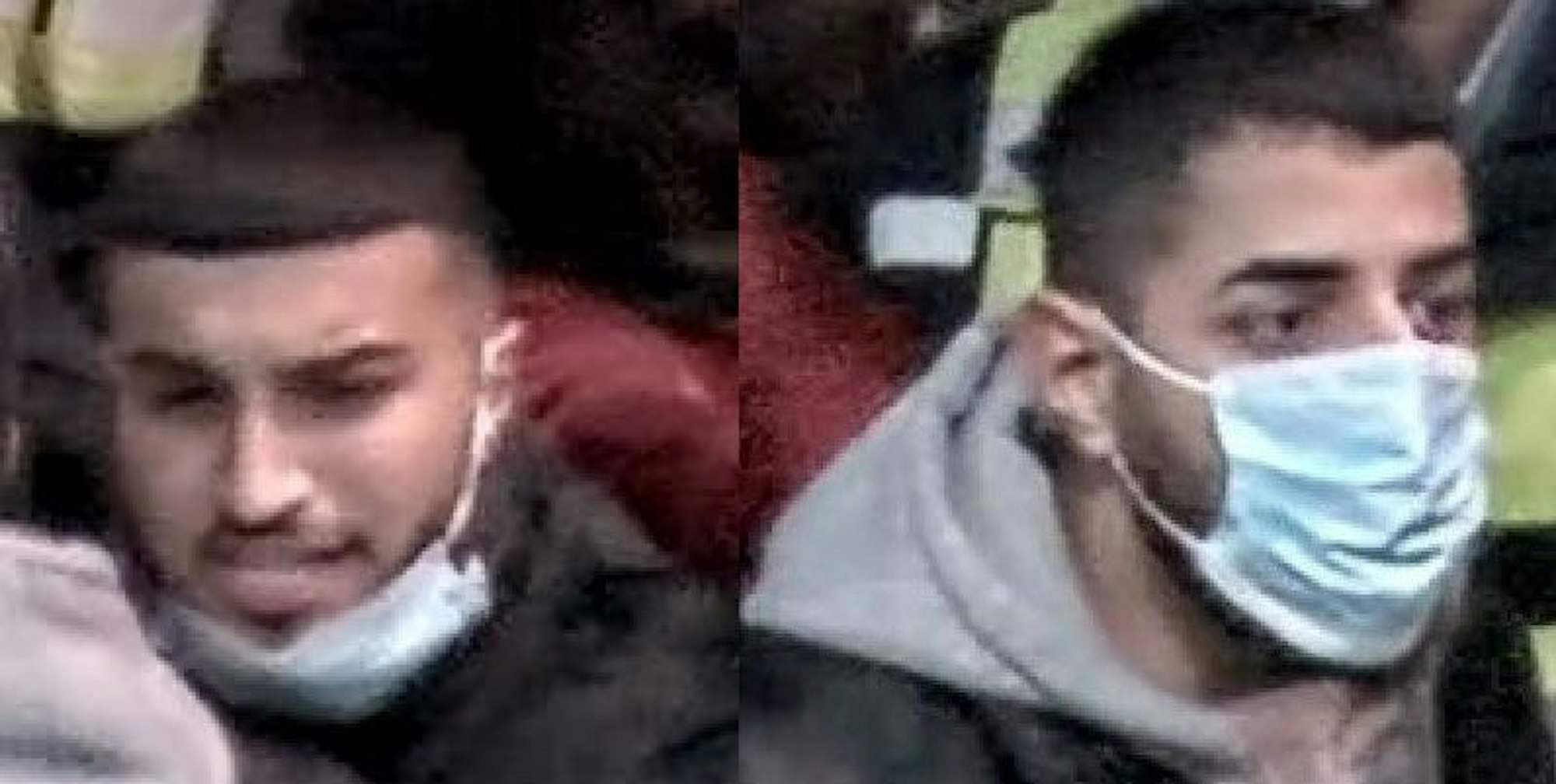 Das Foto zeigt zwei Männer, die zwei Mitarbeiter der Deutschen Bahn angegriffen haben sollen.