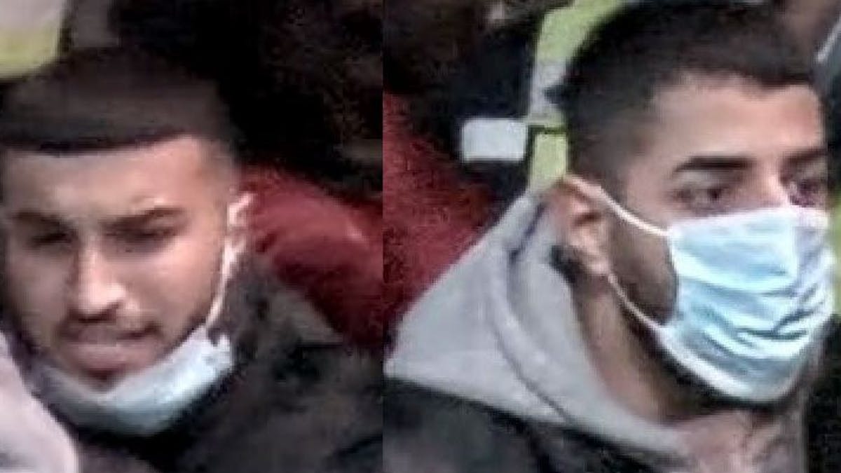 Das Foto zeigt zwei Männer, die zwei Mitarbeiter der Deutschen Bahn angegriffen haben sollen.&nbsp;