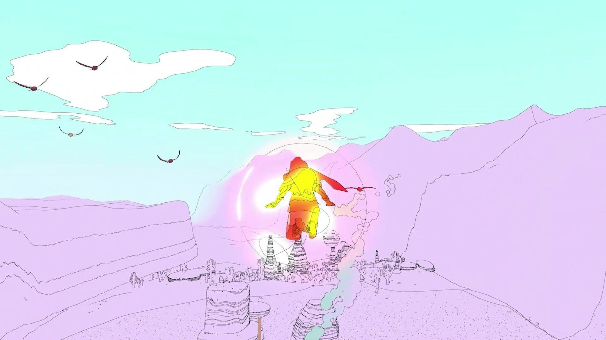 Open-World-Games wie „Sable“ überzeugen durch ihren lebendigen Grafikstil.
