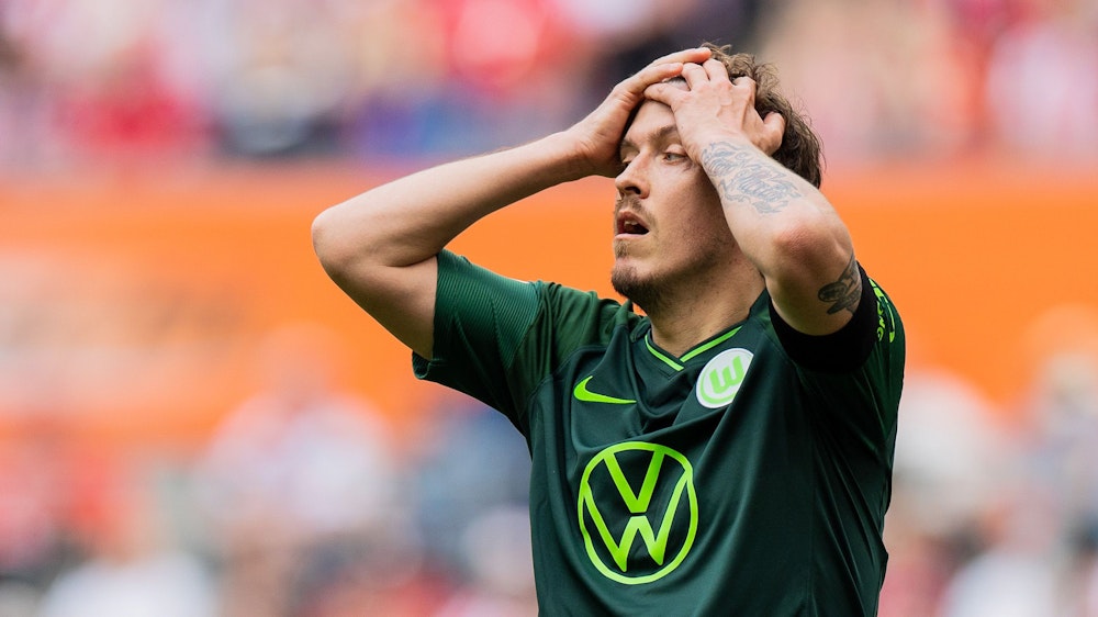 Wolfsburgs Max Kruse ärgert sich nach einer vergebenen Chance.