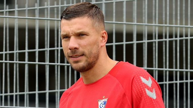 Lukas Podolski, ehemaliger deutscher Nationalspieler, während einer Trainingseinheit.