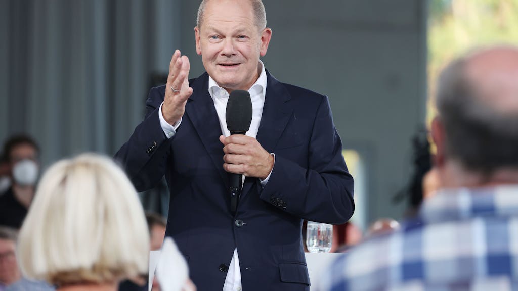 Bundeskanzler Olaf Scholz (SPD) sprach beim Bürgerdialog am 1. September 2022 in Essen unter anderem über ein neues Bürgergeld, das Hartz IV ersetzen soll.