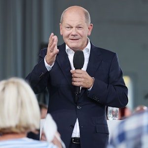 Bundeskanzler Olaf Scholz (SPD) sprach beim Bürgerdialog am 1. September 2022 in Essen unter anderem über ein neues Bürgergeld, das Hartz IV ersetzen soll.