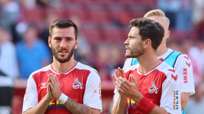 Sargis Adamyan und Jonas Hector nach dem 0:0 gegen Stuttgart.