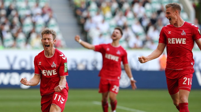 Florian Kainz trifft für den 1. FC Köln gegen den VfL Wolfsburg.