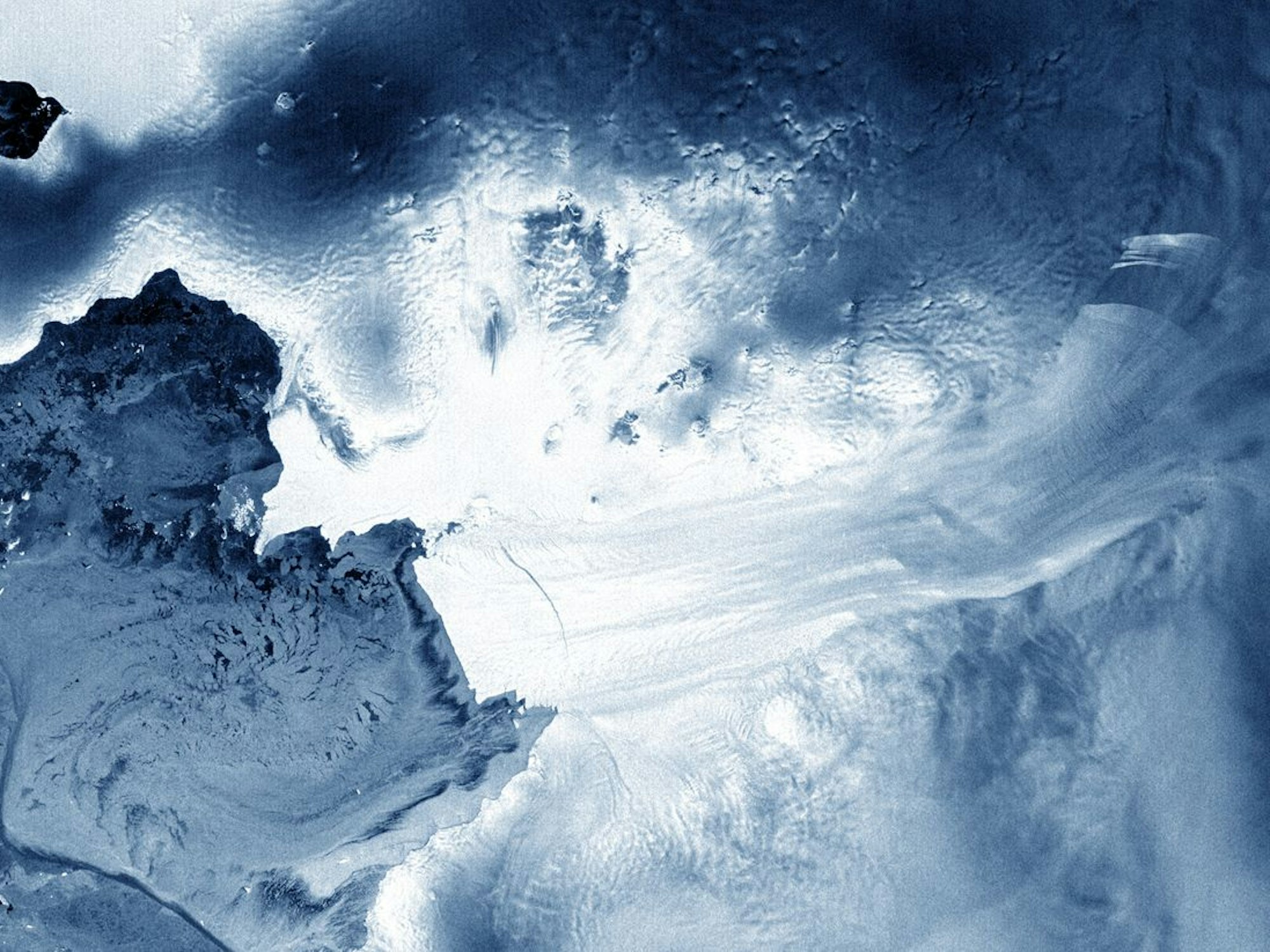 Dieses Satellitenfoto zeigt den Pine-Island-Gletscher in der Antarktis.