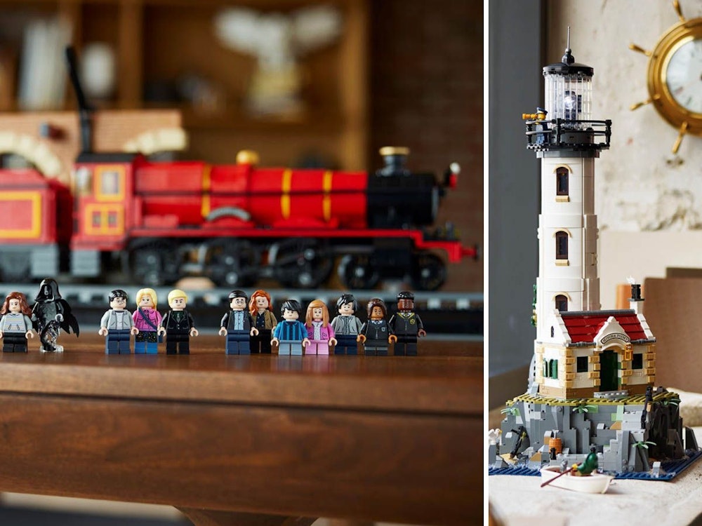 Lego Harry Potter Hogwarts Express und Lego Ideas Motorisierter Leuchtturm. Bilder zum Lego-Neuheiten-Artikel September 2022.