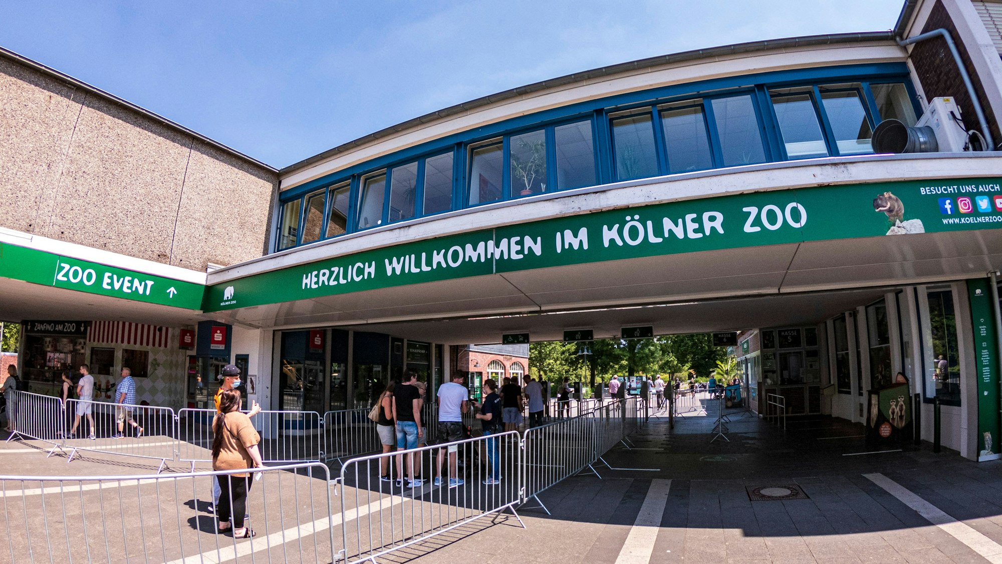 Der Haupteingang zum Kölner Zoo am 23. Juni 2020.