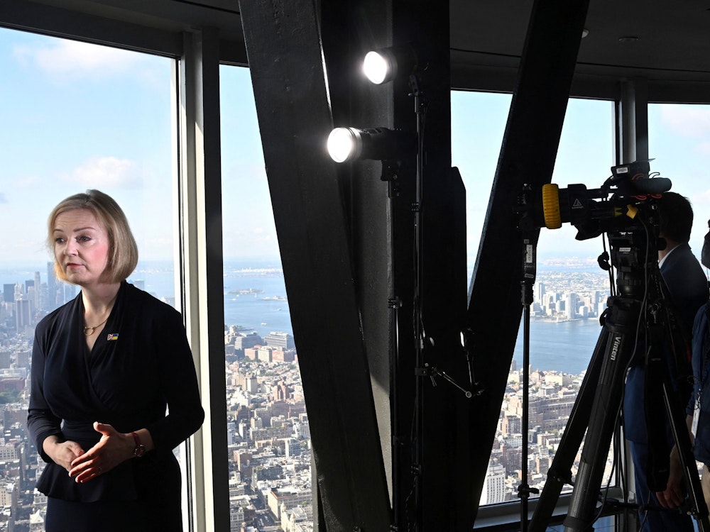 Dienstag, 20. September: Die britische Premierministerin Liz Truss auf dem Empire State Building in New York. Die Reise zur UN-Generaldebatte ist der erste Auslandsbesuch für die am 6. September ins Amt eingeführte Truss.