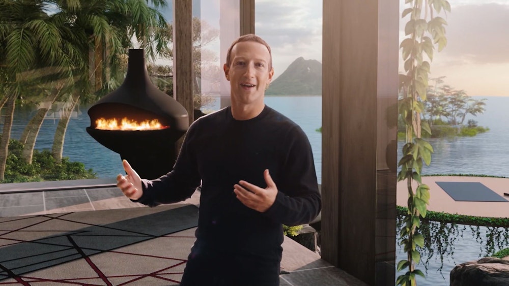 Mark Zuckerberg (hier zu sehen am 29. Oktober 2021 bei einer Konferenz vor einem virtuellen Hintergrund) wird erneut Vater.