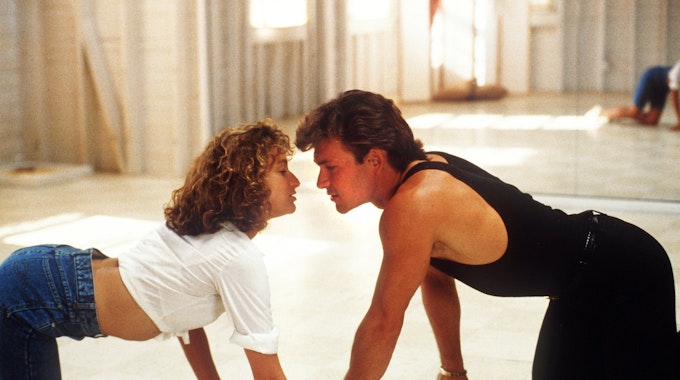 US-Schauspieler Patrick Swayze und seine Kollegin Jennifer Grey spielen in dem Tanzfilm „Dirty Dancing“.