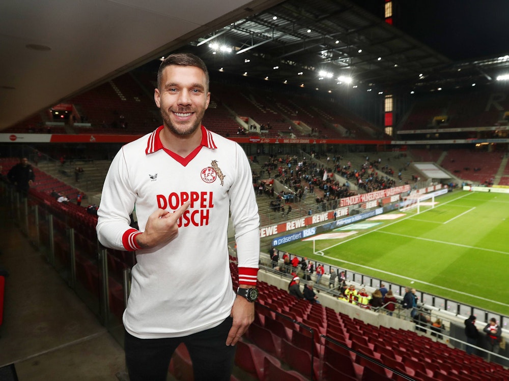Lukas Podolski 2018 im Rhein-Energie-Stadion.