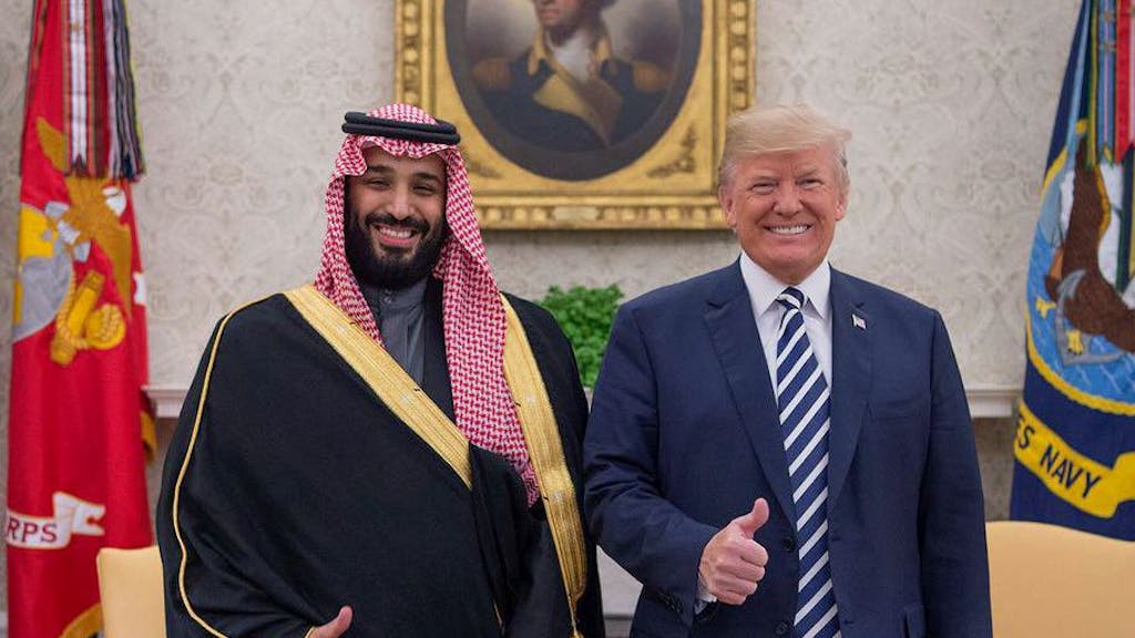 US-Präsident Donald Trump (r) empfängt den saudischen Kronprinzen Mohammed bin Salman im Weißen Haus.&nbsp;&nbsp;