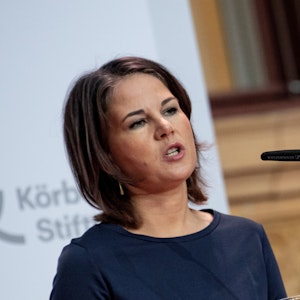 Annalena Baerbock richtete sich beim Berliner Forum an den russischen Präsidenten Wladimir Putin.