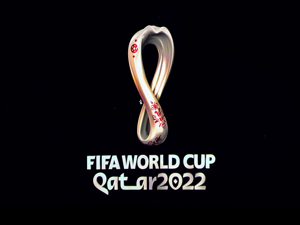 Das Logo der Fußball-WM 2022 in Katar.