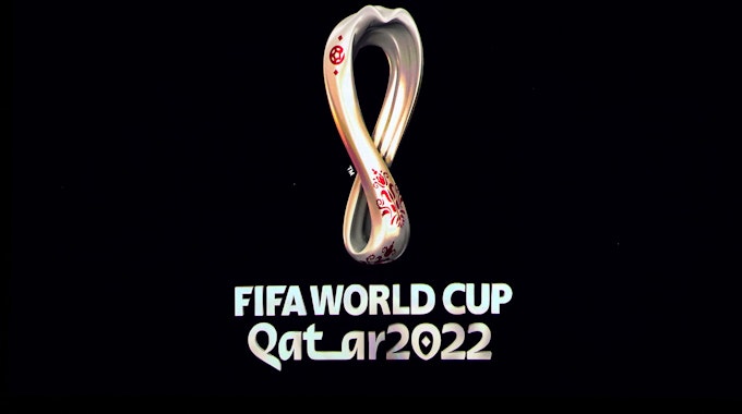 Das Logo der Fußball-WM 2022 in Katar.