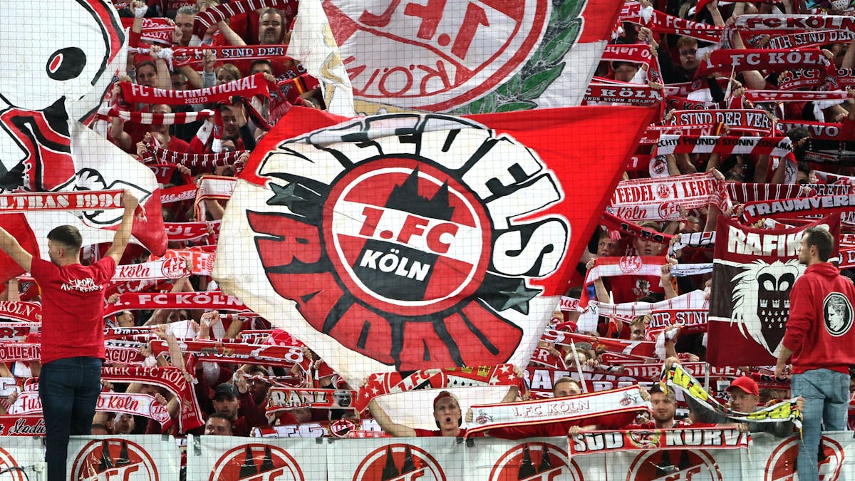 Die Fans des 1. FC Köln gegen den 1. FC Slovacko.