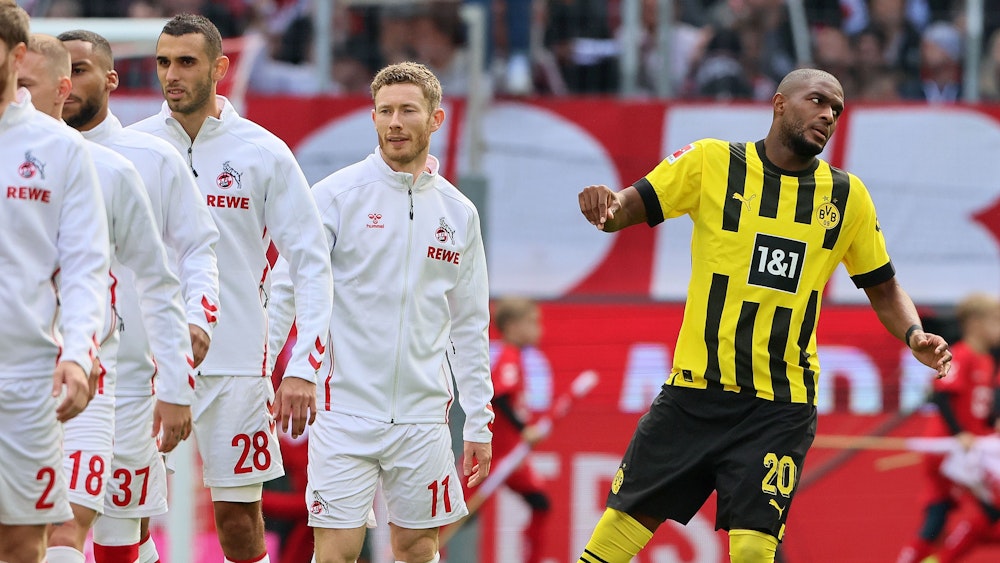 Anthony Modeste (r.) spielt mittlerweile für Borussia Dortmund, hier am 1. Oktober 2022 gegen den 1. FC Köln.