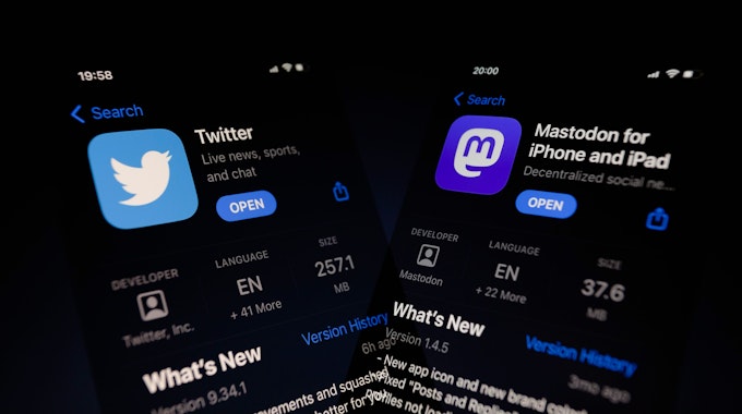 Die Apps von Twitter und Mastodon.