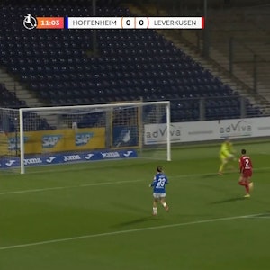 Screenshot des Highlight-Videos aus dem Spiel der TSG Hoffenheim gegen Bayer Leverkusen bei Eurosport. In der Live-Übertragung war der Sender zum Ärger einiger Fans zu spät eingestiegen.