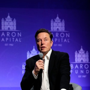 Elon Musk, neuer Besitzer von Twitter, spricht auf der 29. jährlichen Baron Investment Conference.