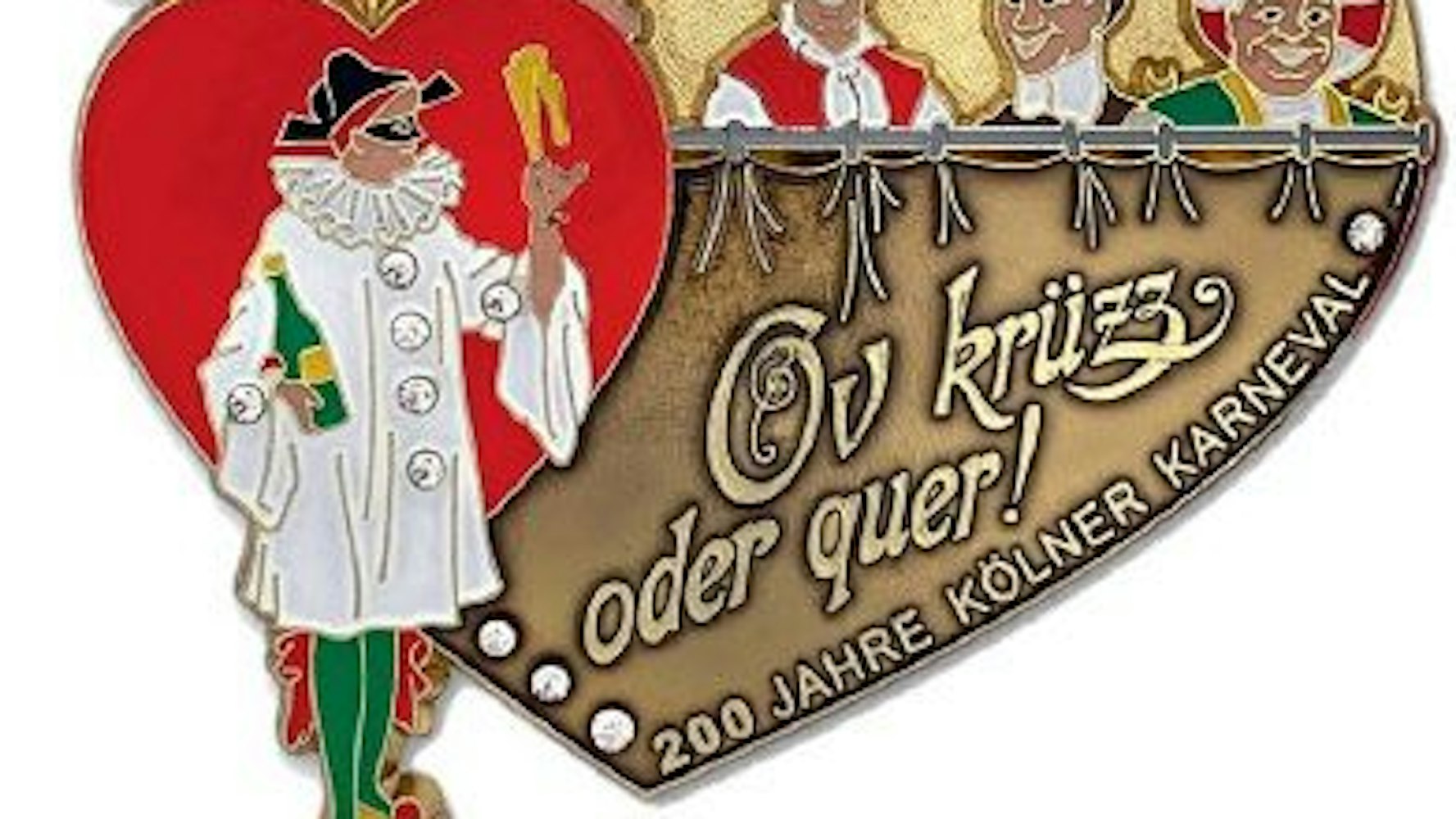 Orden der Kölner Narren-Zunft, der dem Notendeckblatt des „Allgemeinen Karnevals-Marschlieds“ aus dem Jahr 1905 nachempfunden ist
