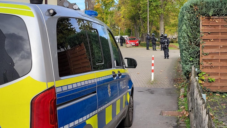 Polizeieinsatz in Siegburg wegen eines Amokalarms.