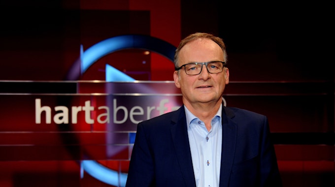 Frank Plasberg, TV-Moderator, aufgenommen in der ARD-Talkshow „Hart aber Fair“. Nach fast 22 Jahren gibt Plasberg die Moderation der Talkshow ab.