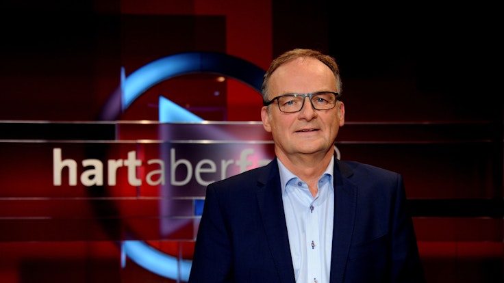 Frank Plasberg, TV-Moderator, aufgenommen in der ARD-Talkshow „Hart aber Fair“. Nach fast 22 Jahren gibt Plasberg die Moderation der Talkshow ab.